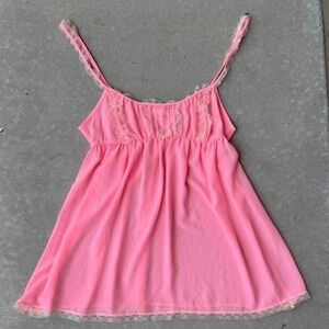 Victoria's Secret pink lace milkmaid cami top / slip dress  Size M